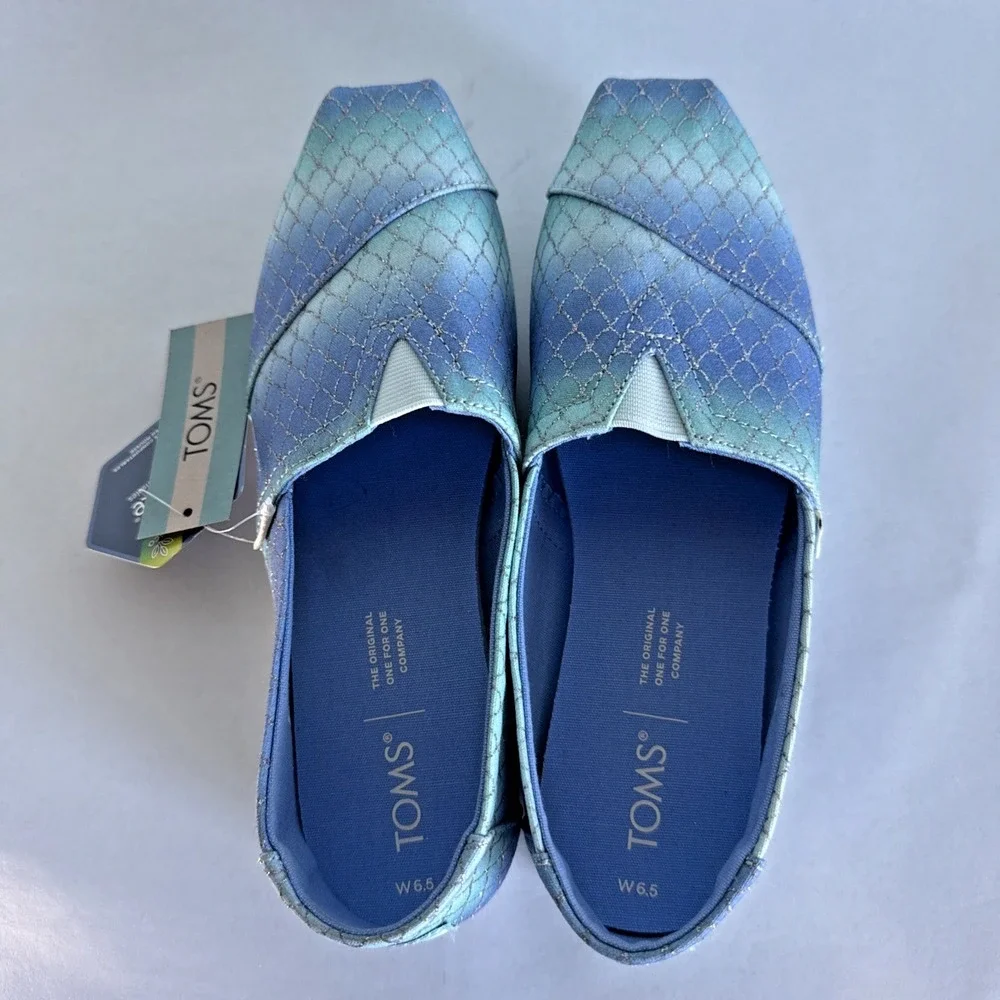 TOMS Multi‎ Iridescent Scales Mermaid Print Womens 6.5 Youth 5.5 NEW